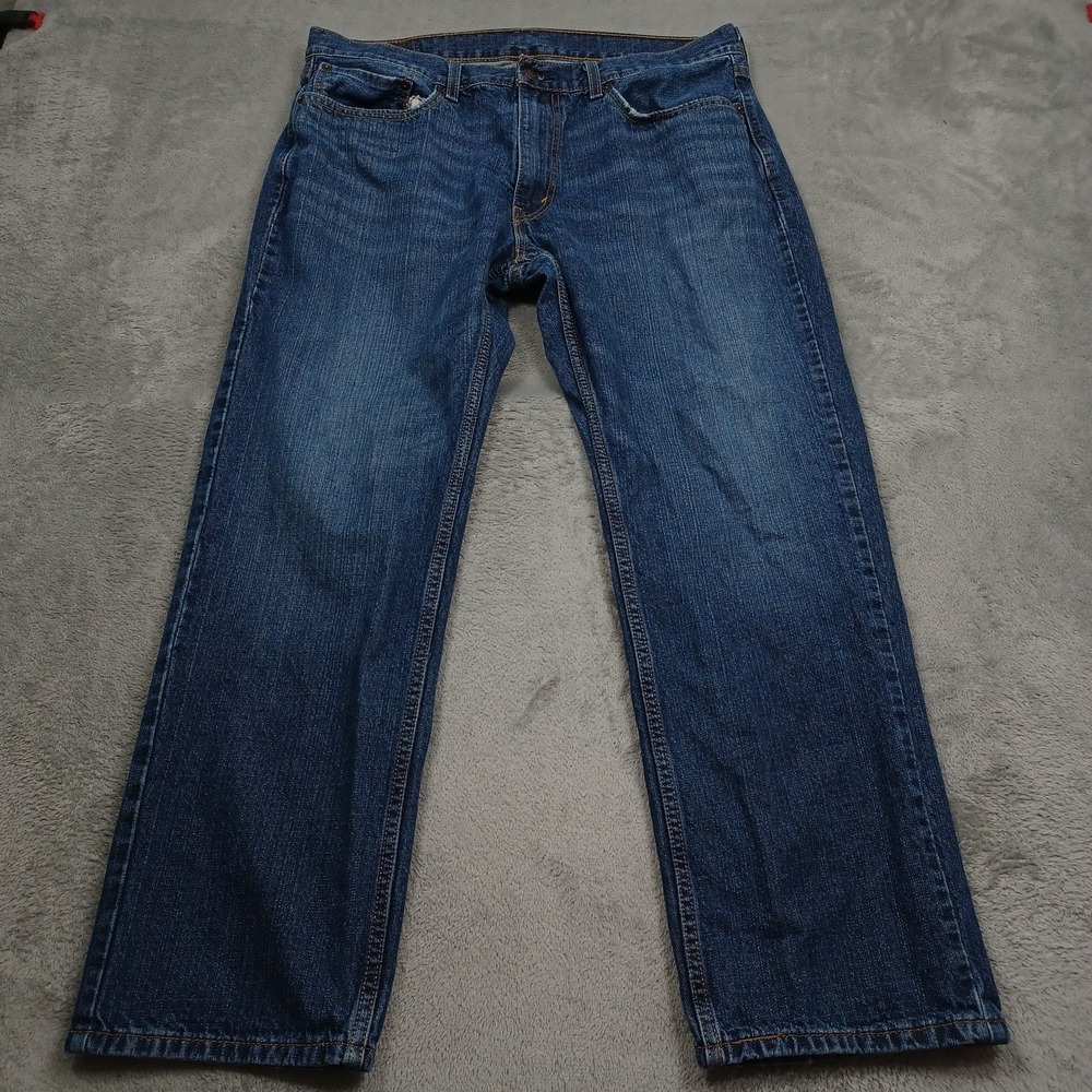 Levis 559 Jeans Men 36x30 Blue Denim Relaxed Fit Straight Leg Pockets Distressed
